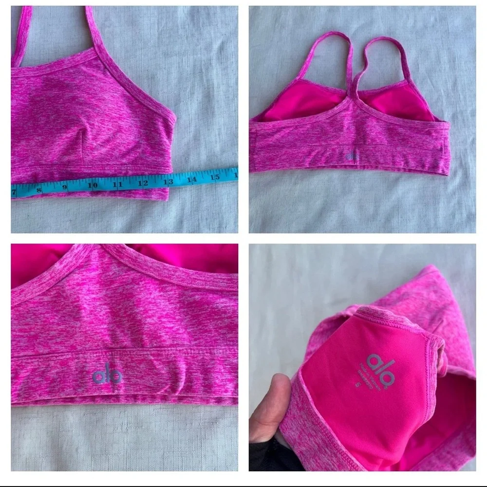 Alo Yoga S Alosoft Gratitude Bra in Pink